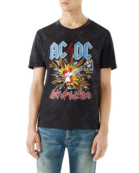 t shirt acdc gucci|Gucci jersey t shirt.